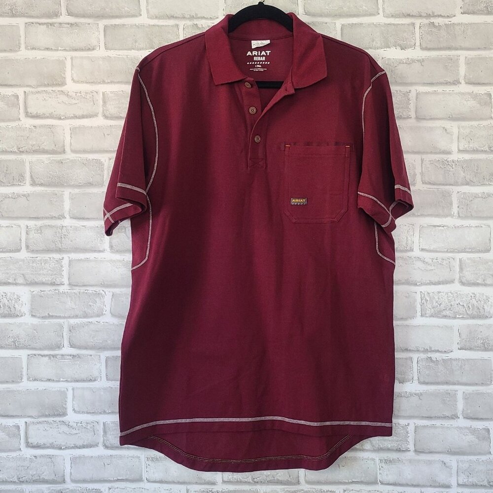 Ariat Rebar Workman Polo Shirt Workwear Men Large Tall